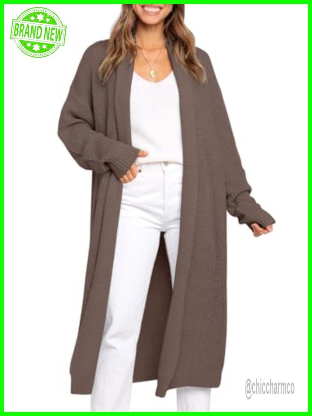 LILLUSORY Long Open Front Ribbed Knit Cardigan Sweater Coat Fall Winter